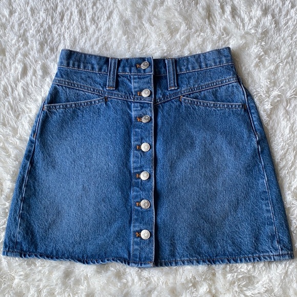 Madewell Dresses & Skirts - Madewell mini skirt stretch denim A-line size 25